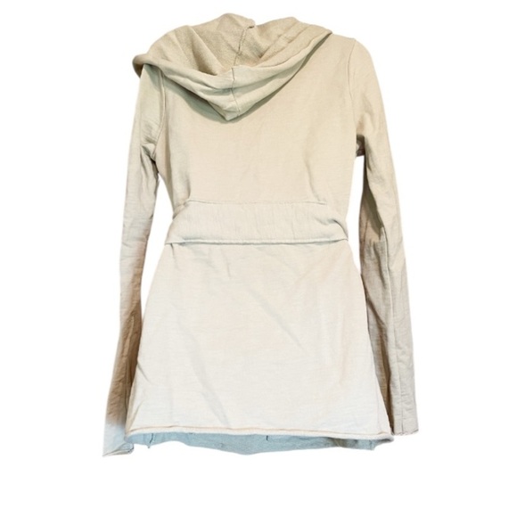 Lucky Brand Cream Hooded Belted Cardigan Jacket with Pockets - Picture 4 of 5
